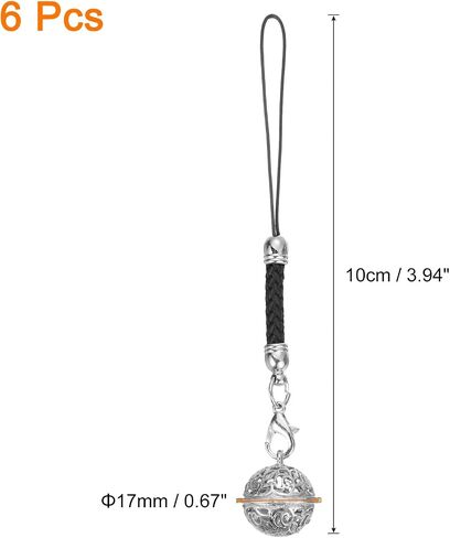 uxcell Cellphone Strap Pendant, Jingle Bells Cellphone Hanging Bells Keychains Lanyards Wrist Strap Decor for DIY Craft, Backpack, Camera Purse in Saudi Arabia