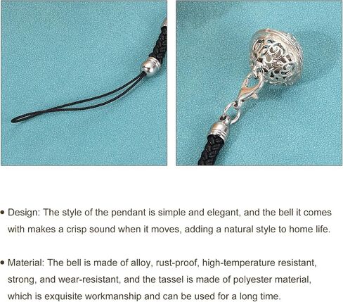 uxcell Cellphone Strap Pendant, Jingle Bells Cellphone Hanging Bells Keychains Lanyards Wrist Strap Decor for DIY Craft, Backpack, Camera Purse in Saudi Arabia