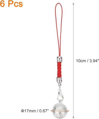 uxcell Cellphone Strap Pendant, Jingle Bells Cellphone Hanging Bells Keychains Lanyards Wrist Strap Decor for DIY Craft, Backpack, Camera Purse in Saudi Arabia