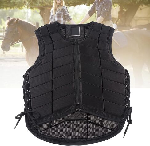 Equestrian Protective Black Vest Protector, Horse Riding Vest One Piece Armor with Extended Padding for Adults Boys Girls Children for Unisex(XL) in Saudi Arabia