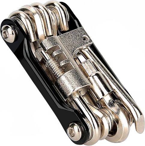 أدوات الدراجة المتعددة، أداة الدراجة، مجموعة أدوات الدراجة، أداة سلسلة الدراجة، طقم إصلاح الدراجة، ملحقات الدراجات النارية، أداة متعددة، طقم إصلاح إطارات الدراجة، أداة متعددة خفيفة الوزن من الفولاذ المقاوم للصدأ للدراجة من Pepbee، أسود in Kuwait