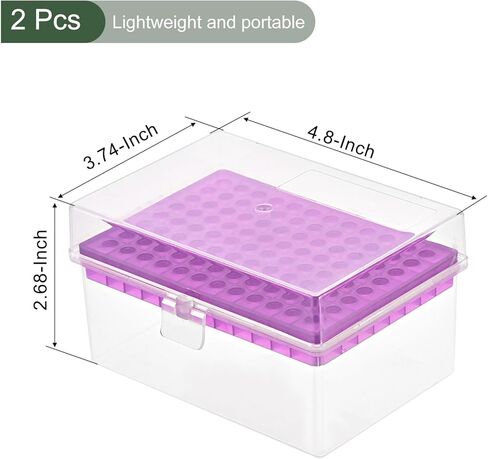 صندوق أطراف الماصات من YOKIVE، حاوية حامل طرف PP لماصة 0.3 مل | الماصات الثابتة، رائعة للمختبرات والمعاهد العلمية (قطر فتحة 96 مم، 6 مم) in Kuwait