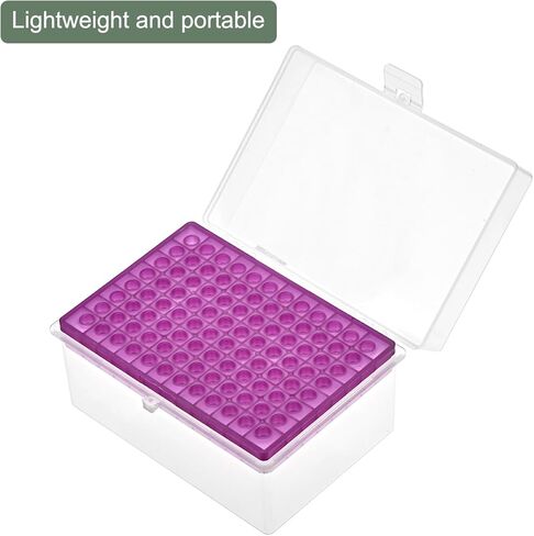 صندوق أطراف الماصات من YOKIVE، حاوية حامل طرف PP لماصة 0.3 مل | الماصات الثابتة، رائعة للمختبرات والمعاهد العلمية (قطر فتحة 96 مم، 6 مم) in Kuwait