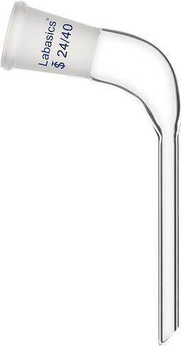 Glass 105 Degree Angle Distillation Adapter, Borosilicate Glass Distillation Bent Adapter with 24/40 Outer Joint and 100mm Tapered Drip Tube for Laboratory Lab Supply in Saudi Arabia