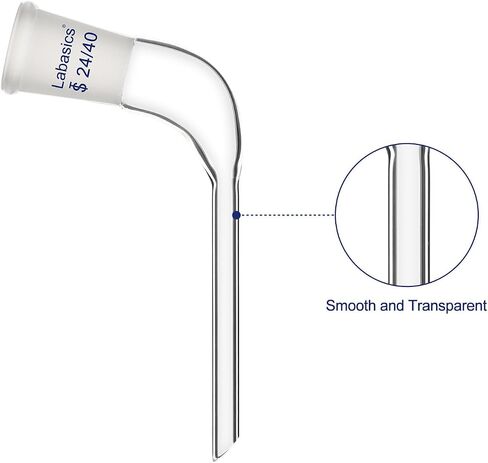 Glass 105 Degree Angle Distillation Adapter, Borosilicate Glass Distillation Bent Adapter with 24/40 Outer Joint and 100mm Tapered Drip Tube for Laboratory Lab Supply in Saudi Arabia