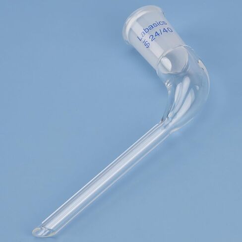 Glass 105 Degree Angle Distillation Adapter, Borosilicate Glass Distillation Bent Adapter with 24/40 Outer Joint and 100mm Tapered Drip Tube for Laboratory Lab Supply in Saudi Arabia