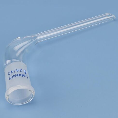 Glass 105 Degree Angle Distillation Adapter, Borosilicate Glass Distillation Bent Adapter with 24/40 Outer Joint and 100mm Tapered Drip Tube for Laboratory Lab Supply in Saudi Arabia