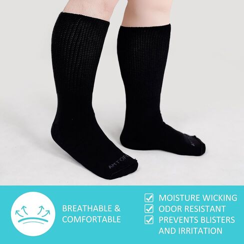Extra Wide Socks for Swollen Feet: 3 Pairs Wide Bariatric Socks Non-Binding Diabetic Hospital Socks for Men Women 9-15 in Saudi Arabia