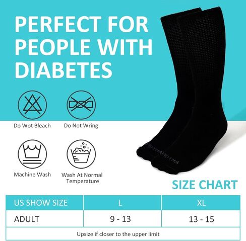 Extra Wide Socks for Swollen Feet: 3 Pairs Wide Bariatric Socks Non-Binding Diabetic Hospital Socks for Men Women 9-15 in Saudi Arabia