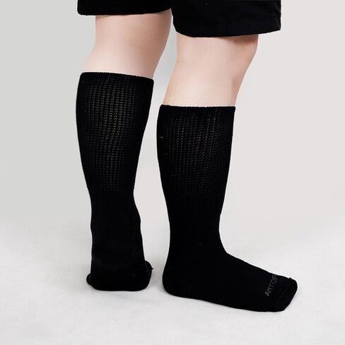 Extra Wide Socks for Swollen Feet: 3 Pairs Wide Bariatric Socks Non-Binding Diabetic Hospital Socks for Men Women 9-15 in Saudi Arabia