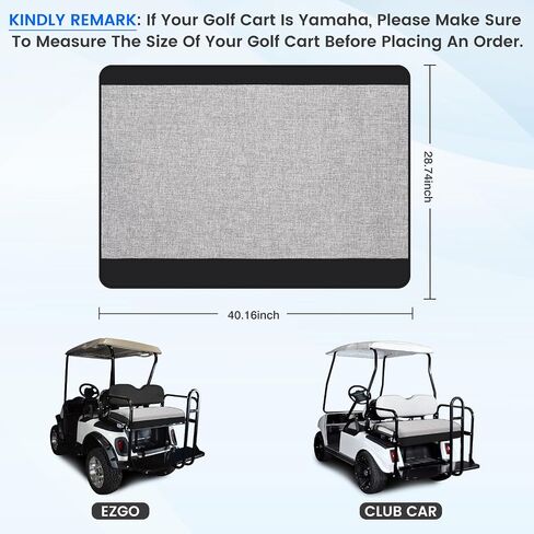 T TGBROS Golf Cart Linen Seat Covers for 2 Person Seats EZGO, Yamaha & Club Car with Armrests Universal Golf Cart Seat Blanket Cushion All Weather Accessories - Black Leather & Breathable Linen in Saudi Arabia