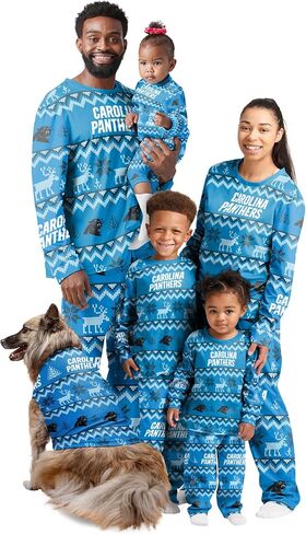 FOCO Kids' NFL Team Ugly Pattern Matching Set Family Holiday Pajamas in Saudi Arabia