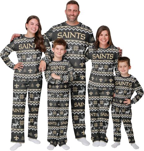 FOCO Kids' NFL Team Ugly Pattern Matching Set Family Holiday Pajamas in Saudi Arabia