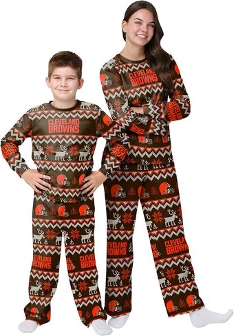 FOCO Kids' NFL Team Ugly Pattern Matching Set Family Holiday Pajamas in Saudi Arabia