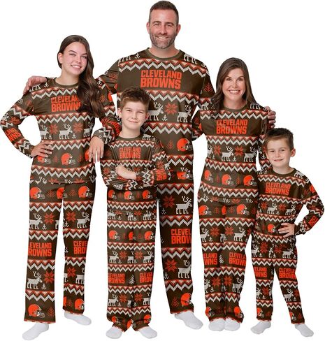 FOCO Kids' NFL Team Ugly Pattern Matching Set Family Holiday Pajamas in Saudi Arabia