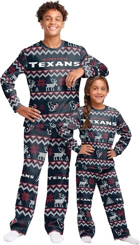 FOCO Kids' NFL Team Ugly Pattern Matching Set Family Holiday Pajamas in Saudi Arabia
