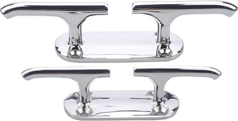 MIZUGIWA Boat Cleats 6 Inch 8 Inch Stainless Steel Dock Cleats for Boat,Open Top Boat Cleat Marine Heavy Duty Base Eagle Handle with Fasteners,Rope Cleat for Boat Docks,Decks,Kayaks,Pack of 2 in Saudi Arabia
