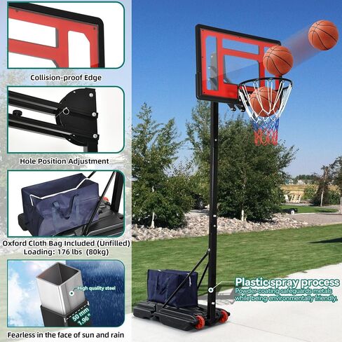 YITAHOME Basketball Hoop Outdoor, Portable Basketball Hoops & Goals, 3.4-8.5FT Easy Adjustable Basketball Hoop Outdoor for Youth in Saudi Arabia