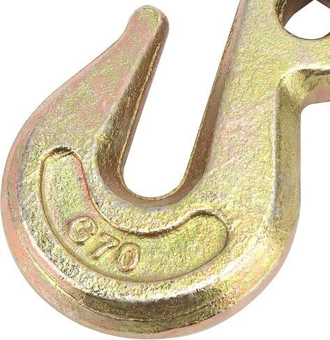 4 حزم 3/8 بوصة G70 درجة Clevis Grab Hook، سلسلة Clevis Hook بالكروم الأصفر، خطافات سلسلة السحب للشاحنة أو المقطورة المسطحة، حد الحمل 6600 رطل in Kuwait