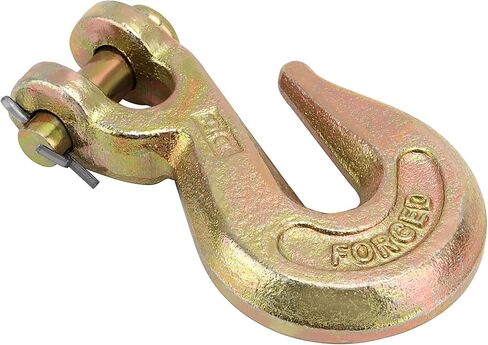 4 حزم 3/8 بوصة G70 درجة Clevis Grab Hook، سلسلة Clevis Hook بالكروم الأصفر، خطافات سلسلة السحب للشاحنة أو المقطورة المسطحة، حد الحمل 6600 رطل in Kuwait
