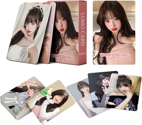 Jang WonYoung Photocards 55 قطعة من بطاقات صور الألبوم IVE Won Young KPOP Gift Lomo Cards Merch للأولاد والبنات WonYoung التي فازت ببضائع الشباب in Kuwait