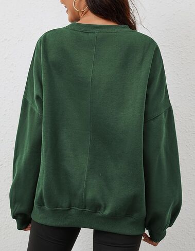 Women’s Oversized Sweatshirt Crewneck Pullover Top Casual Drop Shoulder Crew Neck Plain Shirt 2024 Fall Clothes in Saudi Arabia