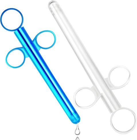 2 Pack Lube Applicator Syringe - Lube Shooter Syringe with Smooth Rounded Cap,Lube Injector Syringe Reusable,Suitable for Men and Women(Blue) in Saudi Arabia