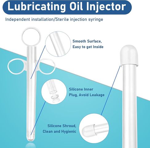 2 Pack Lube Applicator Syringe - Lube Shooter Syringe with Smooth Rounded Cap,Lube Injector Syringe Reusable,Suitable for Men and Women(Blue) in Saudi Arabia