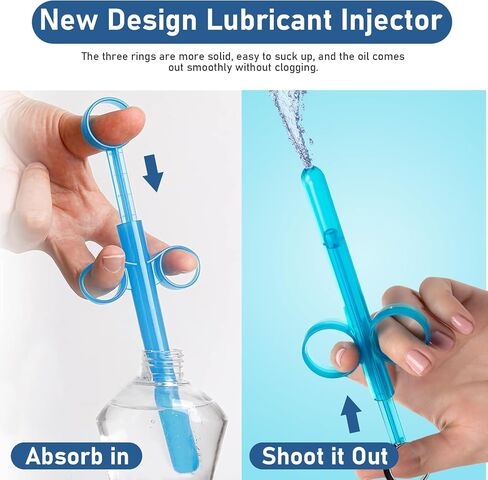 2 Pack Lube Applicator Syringe - Lube Shooter Syringe with Smooth Rounded Cap,Lube Injector Syringe Reusable,Suitable for Men and Women(Blue) in Saudi Arabia