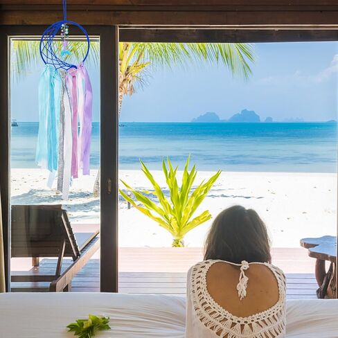 2 Set Mermaid Dream Catcher DIY Dream Catcher Making Kit Handmade Boho Dream Catchers for Kids Girls Bedroom Wall Decor Nursery Baby Room Hanging in Saudi Arabia