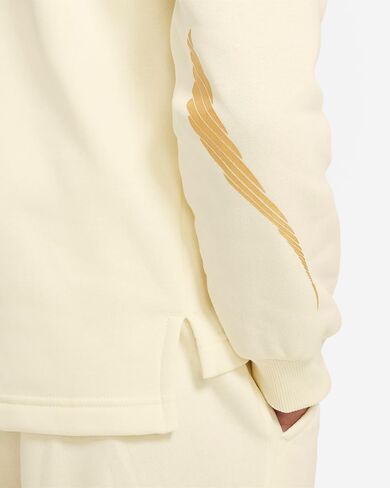 Nike Sportswear Club Fleece Girls Long-Sleeve Funnel-Neck Top (US, Alpha, X-Large, Regular, Coconut Milk/Metallic Gold) in Saudi Arabia