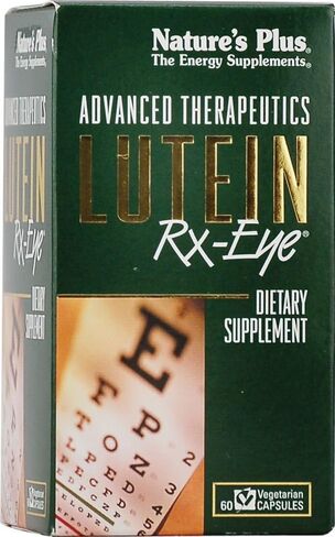 Natures Plus Advanced Therapeutics Lutein Rx-Eye - 20 مجم، 60 كبسولة نباتية - مكمل لدعم وظيفة العين معزز بالزياكسانثين، مضاد للأكسدة - خالي من الغلوتين - 20 حصة in Saudi Arabia