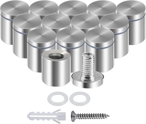 12 حزمة من براغي المواجهة، 1 بوصة. قطر × 1 بوصة. L. أجهزة تثبيت المواجهة، حوامل حائط من الفولاذ المقاوم للصدأ، أجهزة تثبيت براغي المواجهة للإشارة لحامل لافتات الأكريليك in Kuwait