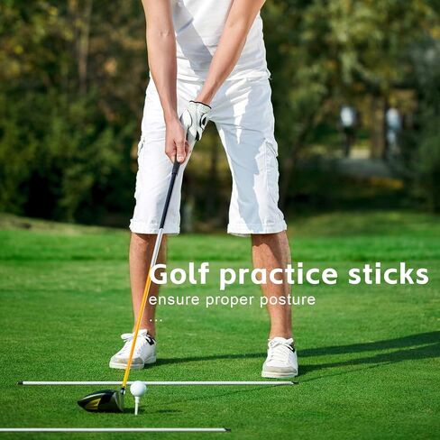 Ihomepark Golf Alignment Sticks, 3 Pack 58"Golf Sticks Alignment Rods, Full Golf Practice Swing Trainer to Align Your Golf Shot, White in Kuwait