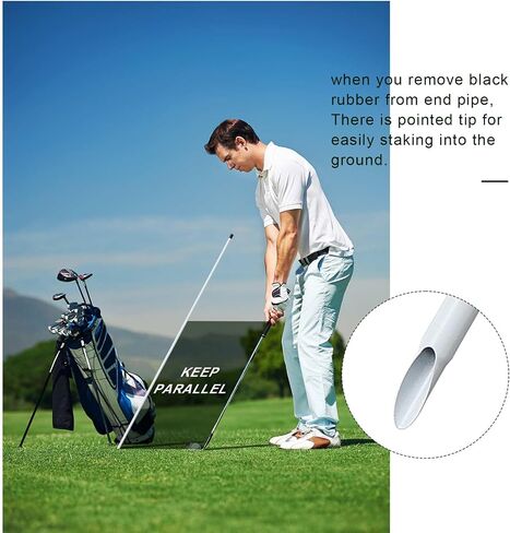 Ihomepark Golf Alignment Sticks, 3 Pack 58"Golf Sticks Alignment Rods, Full Golf Practice Swing Trainer to Align Your Golf Shot, White in Kuwait