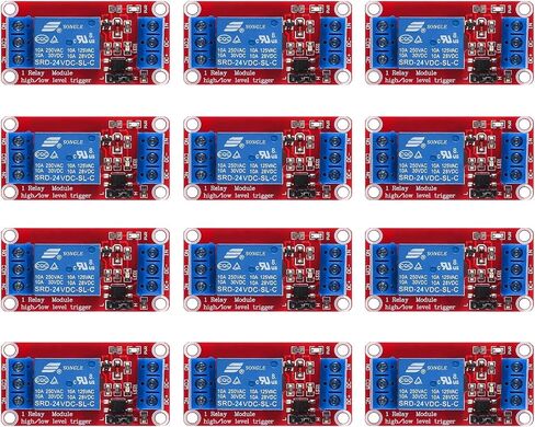 DIANN 12pcs Relay Module DC 24V 1 Channel Relay Board with Optocoupler Support High/Low Level Trigger in Saudi Arabia