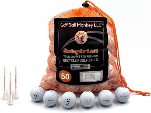 Golf Ball Monkey Cheap Recycled for Bridgestone Golf Balls White Used Golf Balls for Bridgestone e6, for Bridgestone e12, Tour BX and BRX Golf Balls & More w/ 15 Tees & Mesh Bag in Saudi Arabia