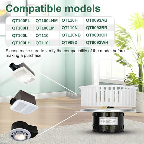 0696B000، مجموعة محرك JA2C394N، محرك مروحة الحمام متوافق مع سلسلة Nutone QT100، QT100L، QT110، QT9093، إلخ. نماذج قابلة للاستبدال JA2C119، JA2C119H، AL41285A، Y4L403A220G، S86322000، إلخ in Kuwait