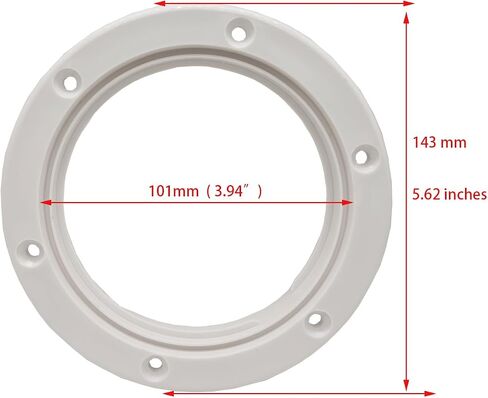 4 Pack 4" 6" Boat Round Non Slip Inspection Hatch,Detachable Cover and Pre-drilled Holes in Deck Plate White with Screw in Kuwait