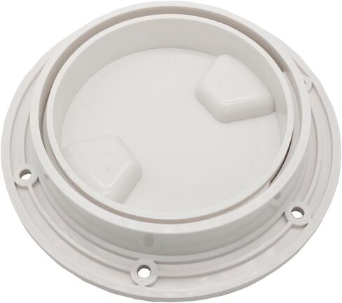 4 Pack 4" 6" Boat Round Non Slip Inspection Hatch,Detachable Cover and Pre-drilled Holes in Deck Plate White with Screw in Kuwait