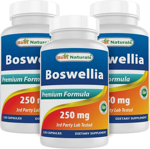 Best Naturals Boswellia Serrata Joint Health 250 mg 120 Capsules - Standardized to 65% Boswellic acid (120 Count (Pack of 1)) in Saudi Arabia