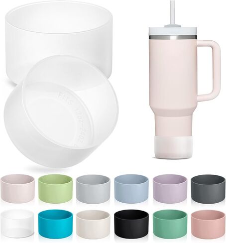 2-Pack Silicone Boot for Stanley Tumbler 40 oz 30oz 20oz & Hydro Flask 12-24oz - Cup Boot for Select Yeti, Simple Modern, Owala Water Bottle - Bottom Protector Cover Sleeve Fit Stanley Cup Accessories in Saudi Arabia