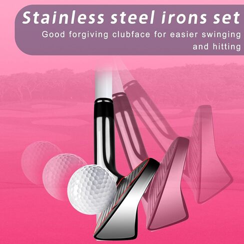 PGM Left Handed Golf Club Set - Junior Complete Golf Club Set for Kids Children - Driver(#1), Hybrid, Iron(#7,#9,#S), Putter, Golf Stand Bag in Saudi Arabia