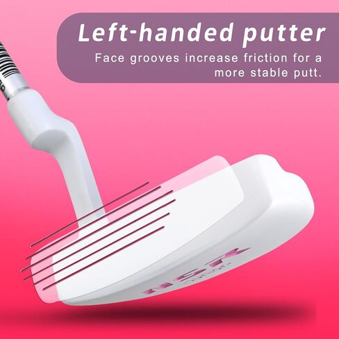 PGM Left Handed Golf Club Set - Junior Complete Golf Club Set for Kids Children - Driver(#1), Hybrid, Iron(#7,#9,#S), Putter, Golf Stand Bag in Saudi Arabia