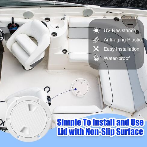 3 Pack Boat Hatch Circular Non Slip Inspection Hatch Boat Detachable Deck Hatch Cover with 18 Attached Screw Boat Parts for Marine Yacht RV Truck Vent Accessories in Saudi Arabia