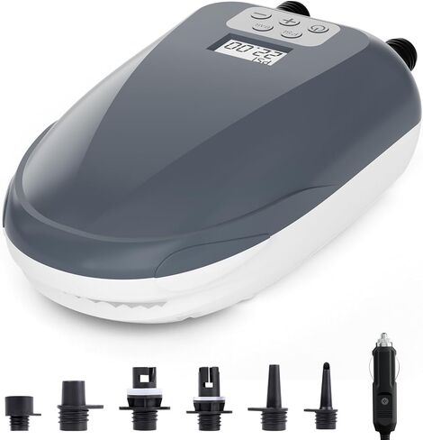 SUP Pump, Paddle Board Pump 22PSI Digital Electric Air Pump, 12V DC Car Connector, Intelligent Dual Stage & Auto-Off Function, Great for Paddle Boards, Inflatable Boats and Kayaks in Saudi Arabia