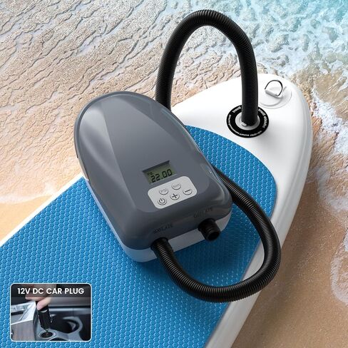 SUP Pump, Paddle Board Pump 22PSI Digital Electric Air Pump, 12V DC Car Connector, Intelligent Dual Stage & Auto-Off Function, Great for Paddle Boards, Inflatable Boats and Kayaks in Saudi Arabia