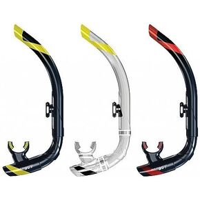 SV1 CONTOUR Snorkel w/Fixed Silicon Lower Section for Super-Dry Clearing, Scuba Diving, Snorkeling, Spearfishing, Free Diving