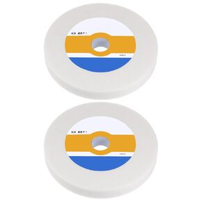 2pcs Bench Grinding Wheel 8 Inch 60 Grit 1" Thickness 1-1/4 Inch Arbor White Aluminum Oxide Grinding Wheel Grinding and Cutting Grinder Wheel for Cars Ships Machinery