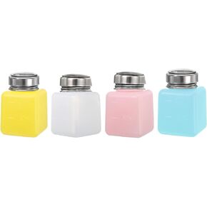 MECCANIXITY Solvent Alcohol Dispenser,4oz/120ml Push Down Liquid Dispenser Pump for Acetone Cleanser Polish Remover Makeup 4Pcs